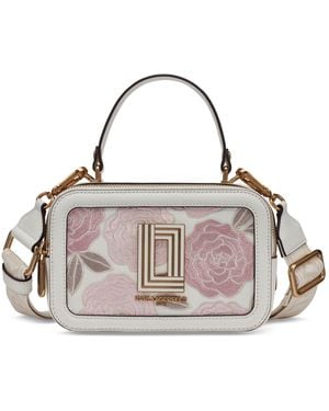 Karl Lagerfeld Simone Embroidered Camera Crossbody - Pink