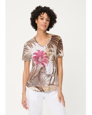 Olsen Savanna Print T-shirt - White