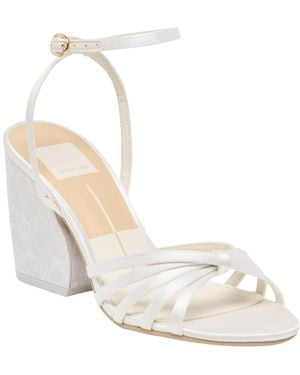 Dolce Vita Ronica Two-piece Strappy Block Heel Dress Sandals - White