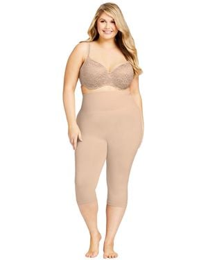 Avenue Plus Size Seamless Hi Waist Capri - Natural