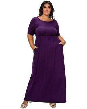 L I V D Plus Size Jourdan Tiered Maxi Dress - Purple