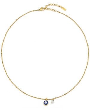 Atolea Freshwater Pearl -tone Evil Eye Necklace - Metallic