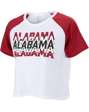ZooZatZ Alabama Crimson Tide Color Block Repeat Raglan Cropped T-shirt - Red