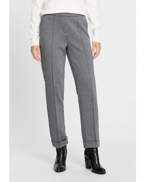 Olsen Lisa Fit Micro Pattern Cropped Pant - Gray