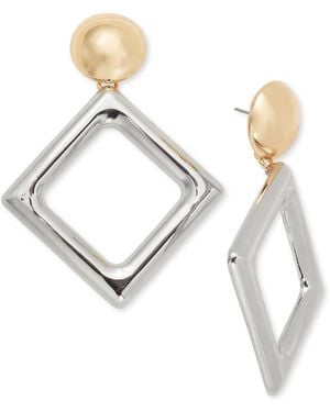 INC International Concepts Two-tone Triangle Statement Earrings - White