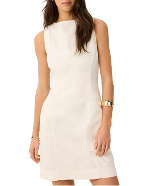 Mint Velvet Sleeveless Denim Mini Dress - White