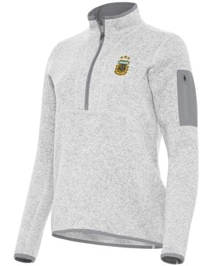 Antigua Argentina National Team Fortune Half-zip Pullover Jacket - Gray