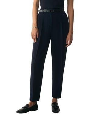 The Fold Siena High-waist Pleated Barrel Pants - Blue