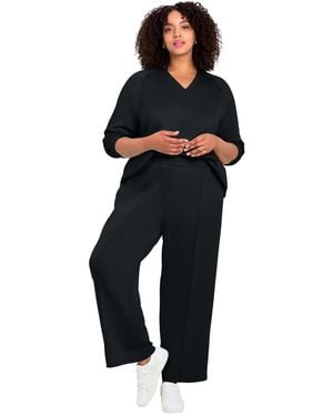 Avenue Seamed Wide Leg Pant - Black