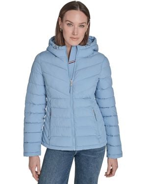 Tommy Hilfiger Long Sleeves Hooded Puffer Jacket - Blue