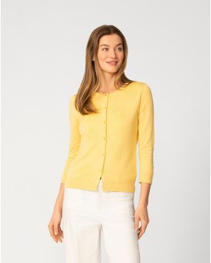 Cable & Gauge Sunflower Stitch Button Cardigan - Yellow