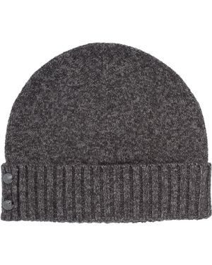 Ralph Lauren Metallic Two Button Knit Beanie - Gray