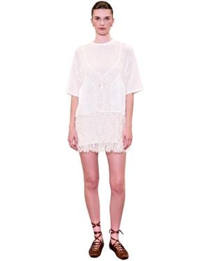 Pcfg Daydreamers Mini T-shirt Dress With Lace And Satin Details - Pink