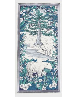 Fable England Solara Winter Scene Long Scarf - Blue