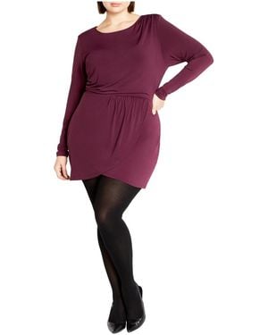 City Chic Plus Size Kasey Dress - Purple