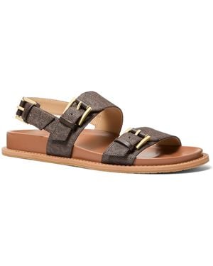 Michael Kors Nia Footbed Flat Sandals - Brown