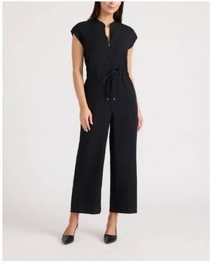 Ellen Tracy Crinkle Jumpsuit - Black