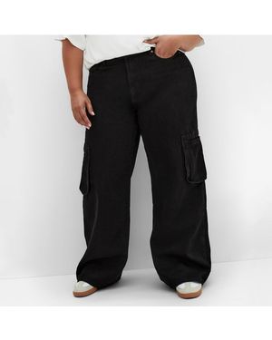 City Chic Plus Size Clarence Cargo Denim Pant - Black