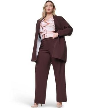 Calvin Klein Open Front 3 4 Sleeve Jacket Highline Pant - Red