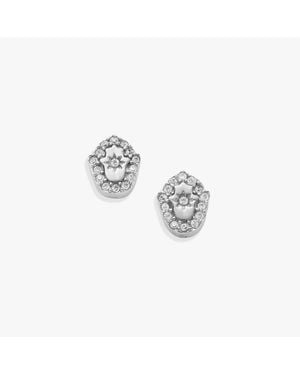ALEX AND ANI Hamsa Mini Stud Earrings - White