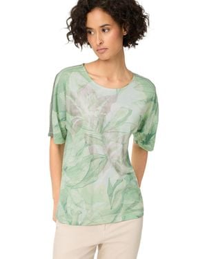Olsen Leaf Print Jersey T-shirt - Green