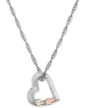 Black Hills Gold Floating Heart Pendant 18" Necklace - Metallic