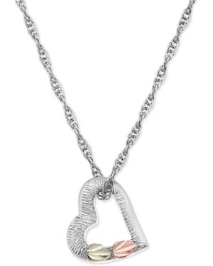 Black Hills Gold Floating Heart Pendant 18" Necklace - Metallic