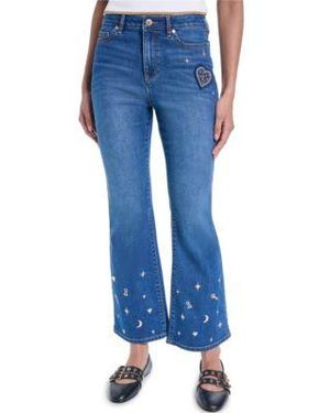 KARL LAGERFELD Mid Rise Charm Detail Pants - Blue