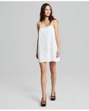And Now This Embroidered Seashell Minidress - White