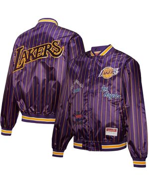 Mitchell & Ness X Dannijo Los Angeles Lakers Satin Full-snap Jacket - Purple
