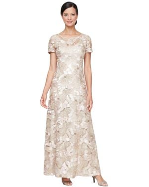 Alex Evenings Soutache Sequined Evening Gown - Natural
