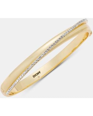 DKNY Pave Crossover Bangle Bracelet - Metallic