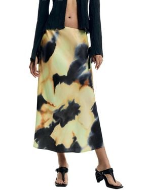 Desigual Printed Midi Skirt - White