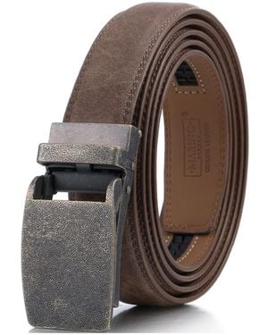 Mio Marino Linxx Designer Ratchet Leather Belt - Brown