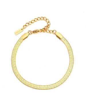 Atolea Adjustable Herringbone Anklet - Metallic