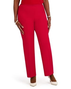 Kasper Elasticized Back Wide-leg Pants - Red