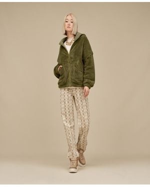 UGG Mariella Fluff Stand Collar Zip Hoodie - Natural