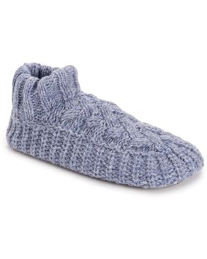 Muk Luks Sweater Cuff Bootie - Blue