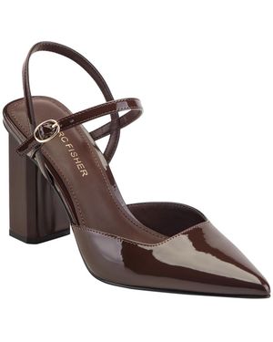 Marc Fisher Doster Block Heel Pumps - Brown
