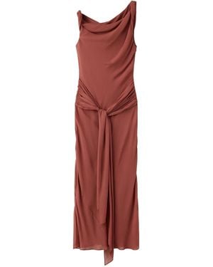 Mango Tie Detail Draped Dress - Red