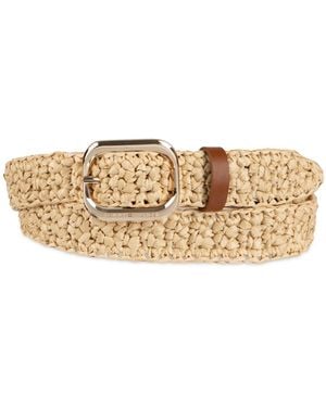 Tommy Hilfiger Fully Adjustable Casual Crocheted Belt - Natural