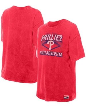 KTZ Philadelphia Phillies Mineral Wash Oversized T-shirt - Red