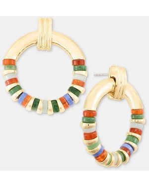 Style & Co. Stone Bead Circle Drop Earrings - Metallic