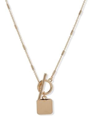 Nine West Tone toggle Pendant Necklace - Metallic