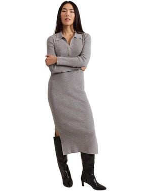 Phase Eight Lucy Collared Midi Dress - Gray