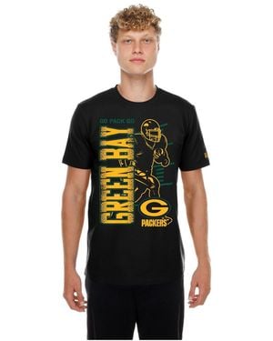 KTZ Green Bay Packers Screen-print Crew-neck T-shirt - Black