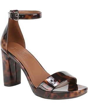 Naturalizer Joy Square Toe Ankle Strap Dress Sandals - Brown