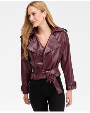 INC International Concepts Faux-leather Biker Jacket - Red