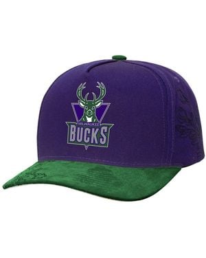 Mitchell & Ness Purple/green Milwaukee Bucks May Flowers Adjustable Hat