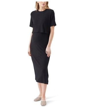 Ripe Maternity Ivy Rib Nursing Dress - Black